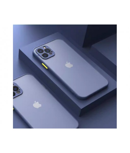 Husa iPhone 13 Pro Max, Plastic Dur cu protectie camera, Albastru